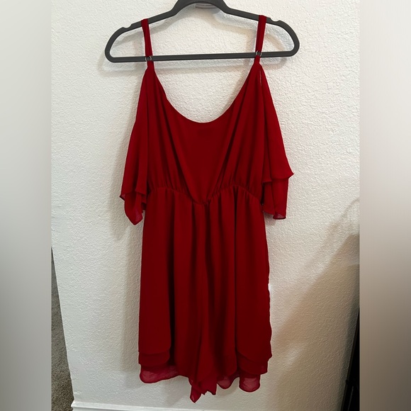City Chic, Dressy Romper, XXL/24, Red - Picture 2 of 3